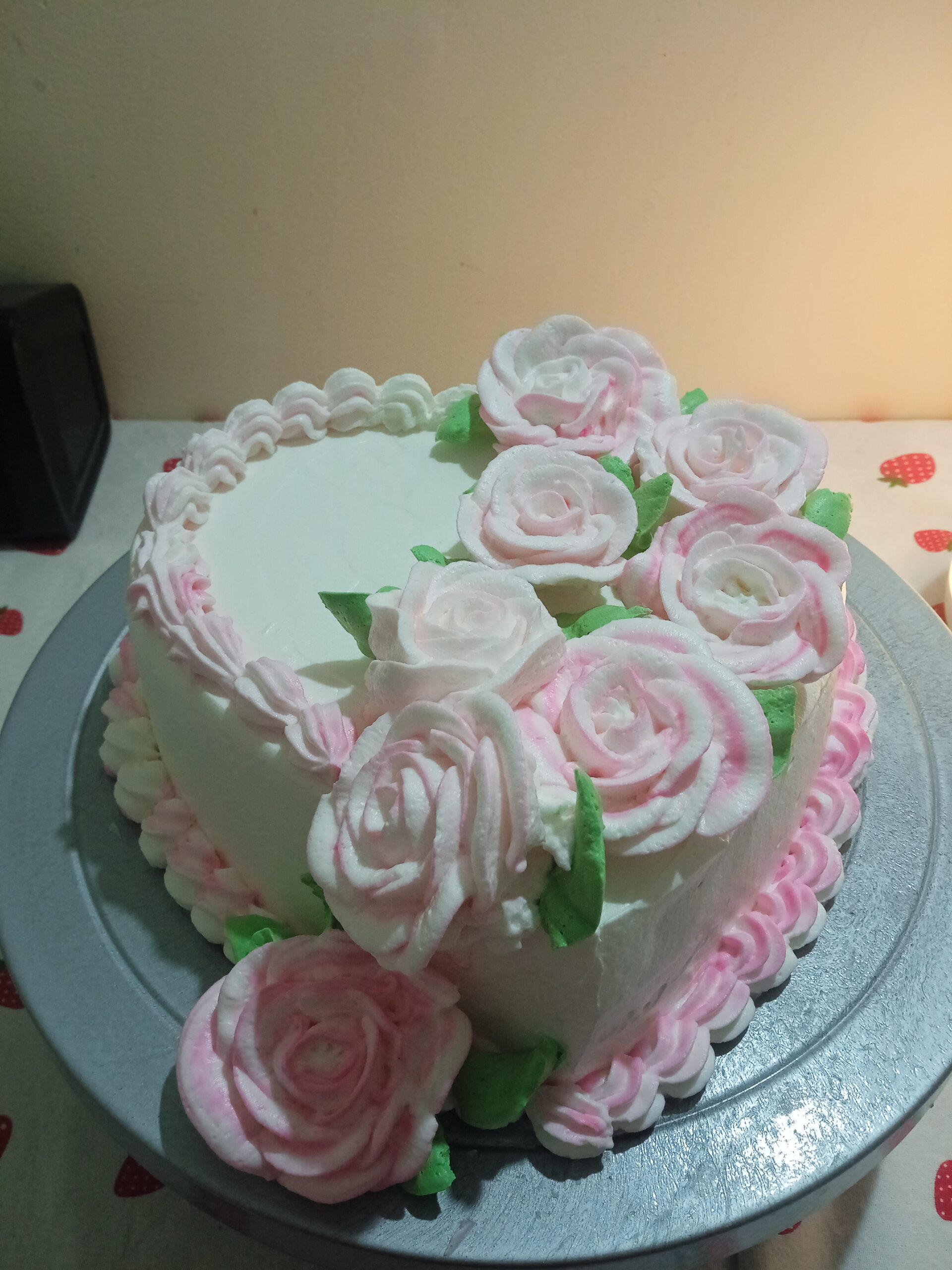 Heart shape arrangement of Rose with cake - DP Saini Florist