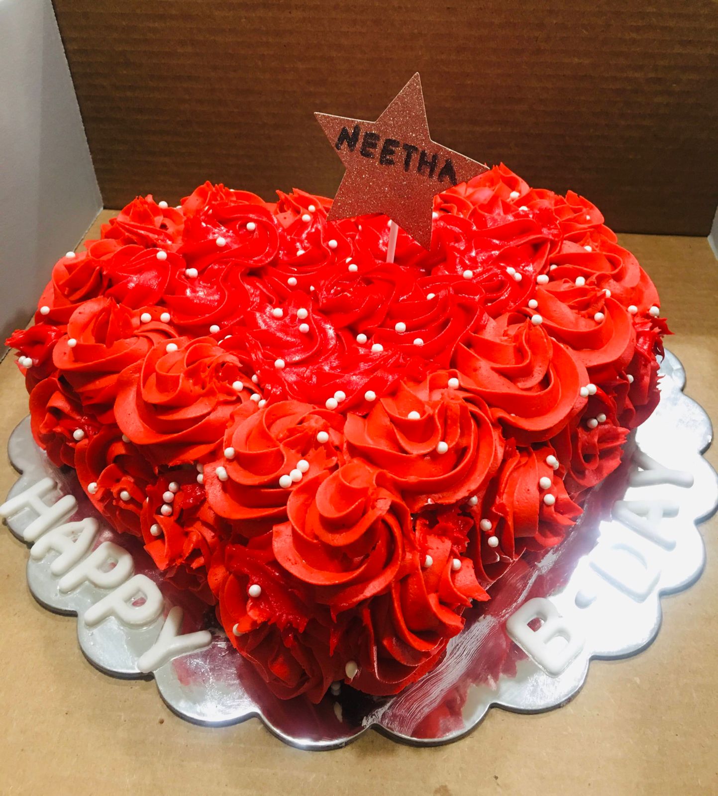 Strawberry Heart Shape Cake - DP Saini Florist