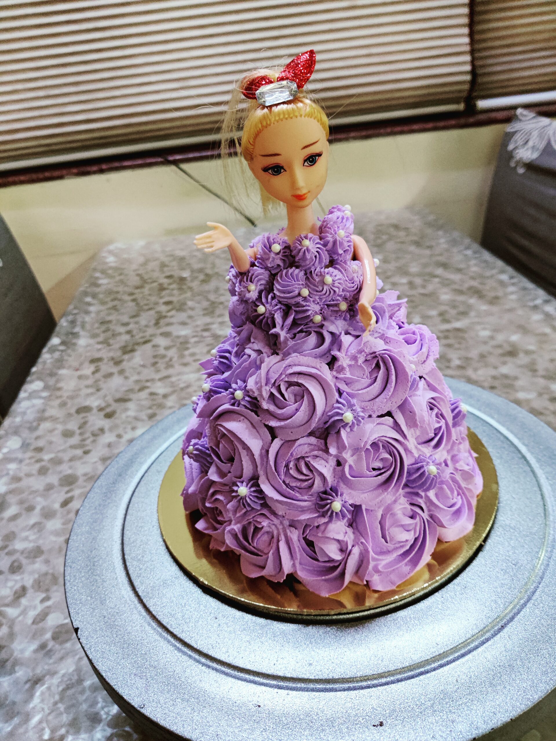 barbie #doll #cake #purple #rainbow... - The Kukus Bake Shop | Facebook